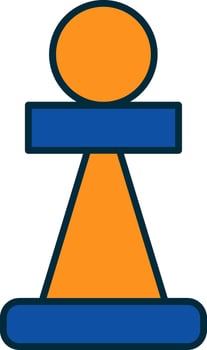 Pawn Line Filled Two Colors Icon vector
