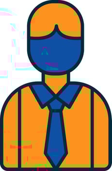 Employee Line Filled Two Colors Icon vector