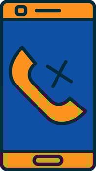 Missed Call Line Filled Two Colors Icon vector