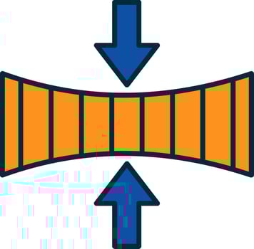 Elasticity Line Filled Two Colors Icon vector