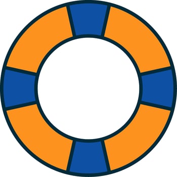Life Saver Line Filled Two Colors Icon vector