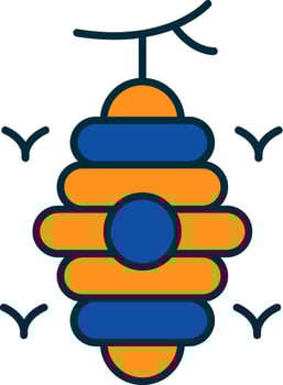 Beehive Line Filled Two Colors Icon vector