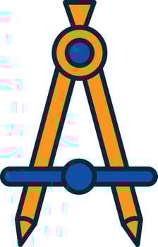 Compass Line Filled Two Colors Icon vector