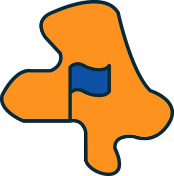 Racetrack Line Filled Two Colors Icon vector