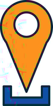 Location Pin Line Filled Two Colors Icon vector