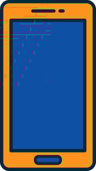 Mobile Phone Line Filled Two Colors Icon vector