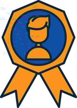 two color line filled icon vector