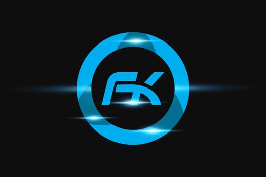 FK Blue logo Design. Vector logo design for business.