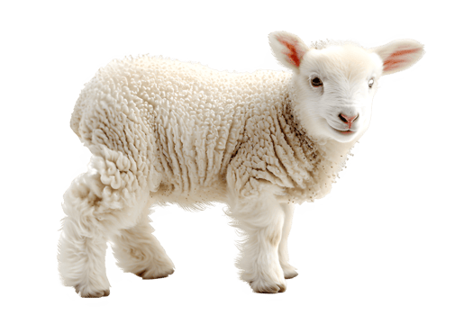 AI generated side view of sheep isolated on transparent background ,generative ai png
