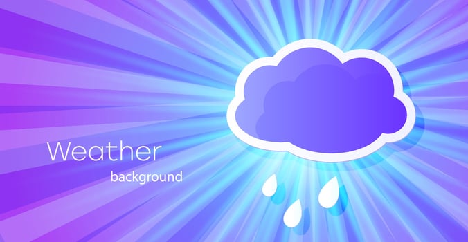 Illustration of cloud and rain on a blue spectral background. vector