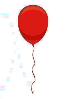 celebratory balloons pumped helium with ribbon stock vector illustration isolated on white background