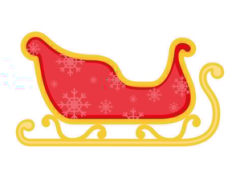 christmas santa claus sleigh stock vector illustration isolated on white background