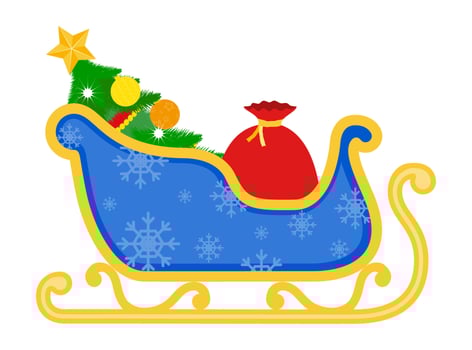christmas santa claus sleigh stock vector illustration isolated on white background