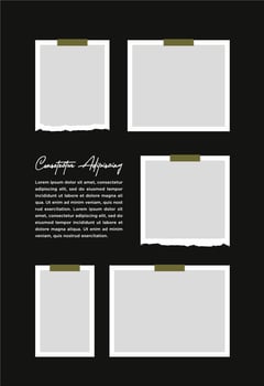 Pictures or photos frame collage. comics page grid layout abstract photo frames and digital photo wall template vector