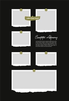 Pictures or photos frame collage. comics page grid layout abstract photo frames and digital photo wall template vector