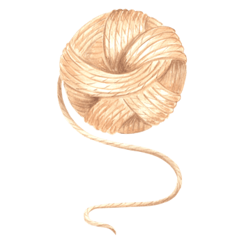 Watercolor tangle of beige threads, wool knitting yarn. Template illustration knitting crochet hook and needles. Isolated hand drawn illustration for cards, knitter blog, needlework store, embroidery. png
