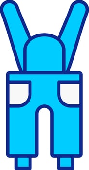 Coveralls Blue Filled Icon vector