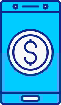 Currency Blue Filled Icon vector