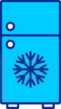 Refrigerator Blue Filled Icon vector