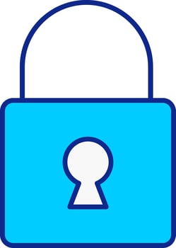 Lock Blue Filled Icon vector