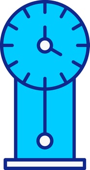 Vintage Clock Blue Filled Icon vector
