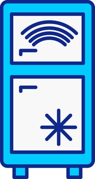 Smart Refrigerator Blue Filled Icon vector