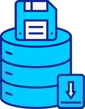 Save Data Blue Filled Icon vector