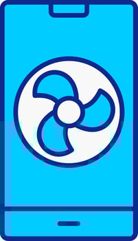 Fan Blue Filled Icon vector