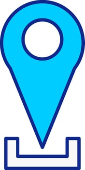 Location Pin Blue Filled Icon vector