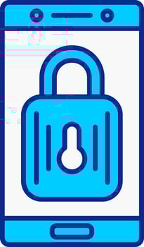 Lock Blue Filled Icon vector