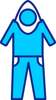 Coverall Blue Filled Icon vector