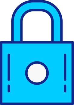 Padlock Blue Filled Icon vector