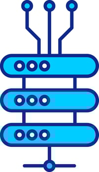 Data Network Blue Filled Icon vector