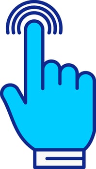 Tap Blue Filled Icon vector