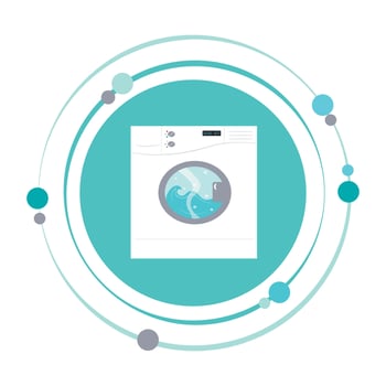 Clothes washer appliance isolated graphic icon symbol vector