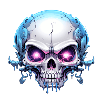 AI generated Skull art illustrations for stickers, tshirt design, poster etc png