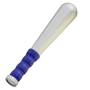 3d illustration of iron baseball bat png