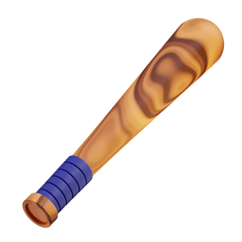3d illustration of wooden baseball bat png