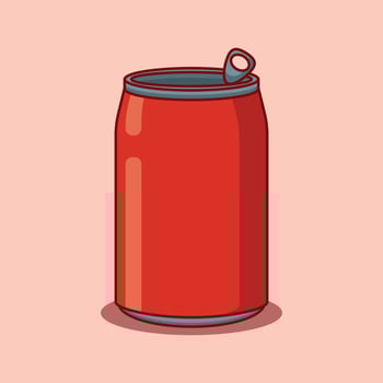 cartoon vector illustration of soda or soft drink can.