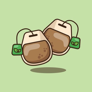 cartoon vector illustration of tea bag.