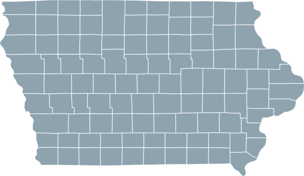 doodle freehand drawing of iowa state map. png