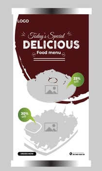 Food restaurant social media cover template vector