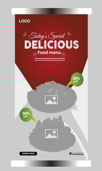 Food restaurant social media cover template vector