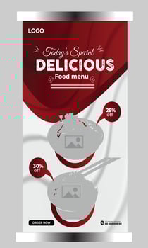 Food restaurant social media cover template vector