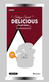 Food restaurant social media cover template vector