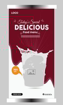 Food restaurant social media cover template vector