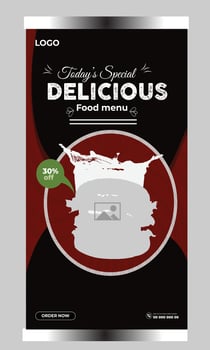 Food restaurant social media cover template vector