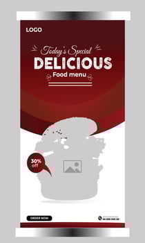 Food restaurant social media cover template vector