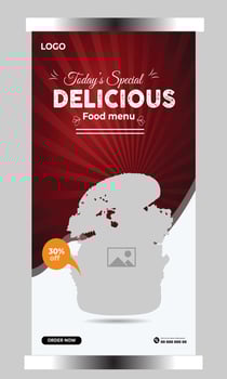 Food restaurant social media cover template vector