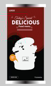 Food restaurant social media cover template vector